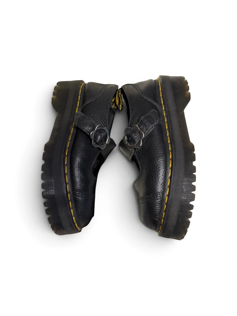 DR. Martens ADDINA Mary Jane  Flower Buckle Leather Platform Shoes size 9